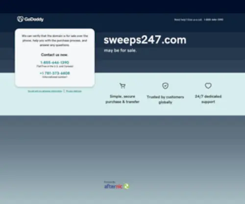 Sweeps247.com(Forsale Lander) Screenshot
