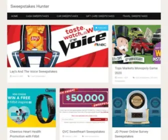 Sweepstakeshunter.com(Sweepstakes Hunter) Screenshot