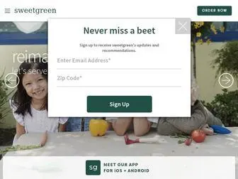Sweetgreen.com(Inspiring healthier communities) Screenshot