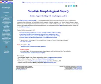 Swemorph.com(Site of the Swedish Morphological Society. General Morphological Analysis) Screenshot