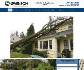 Swensonroof.com(Swenson Construction and Roofing) Screenshot