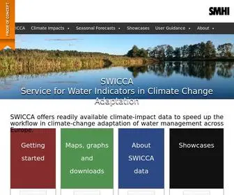 Swicca.eu(Service for Water Indicators in Climate Change Adaptation) Screenshot