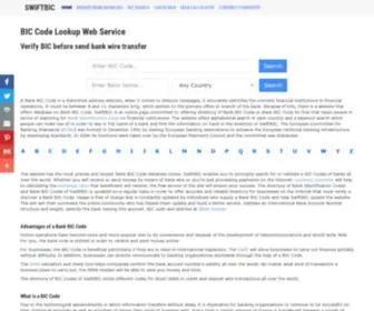 Swiftbic.com(BIC Lookup Web Service) Screenshot