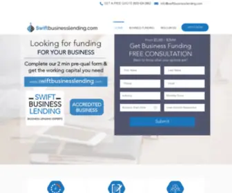 Swiftbusinesslending.com(Quick Business Loans) Screenshot