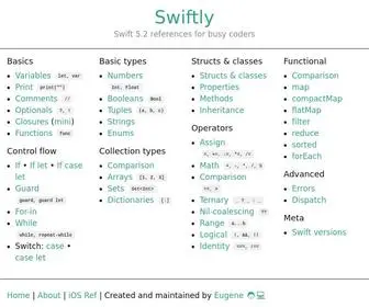 Swiftly.dev(Swift 5.2 references for busy coders) Screenshot