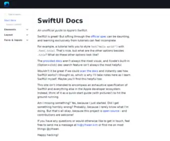 Swiftuidocs.com(SwiftUI Docs) Screenshot