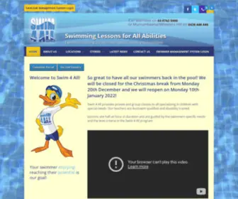 Swim4ALL.com.au(Swim 4 All) Screenshot