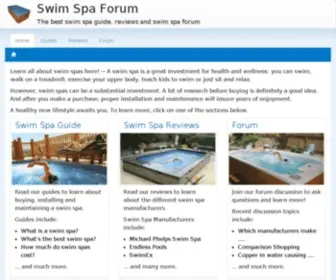 Swimspaforum.com(Swim spa reviews) Screenshot