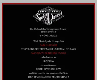 Swingdance.org(Philadelphia Swing Dance Society) Screenshot