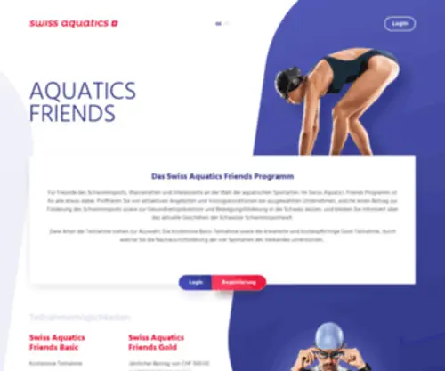 Swissaquaticsfriends.ch(Das Swiss Aquatics Friends Programm) Screenshot