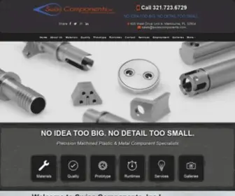 Swisscomponents.com(Precision Machined Plastic and Metal Component Specialists) Screenshot