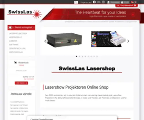 Swisslas.ch(SwissLas Online Laser Store) Screenshot