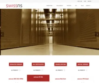 Swissns.ch(Web hosting and swiss domain registration in Switzerland) Screenshot