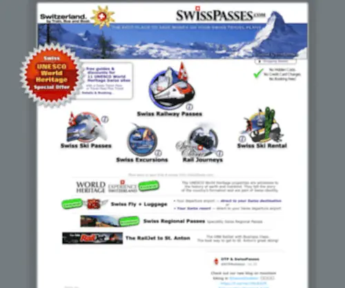 Swisspasses.com(Save on discounted Swiss Rail/Train Tickets) Screenshot