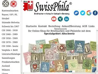 Swissphila.ch(Briefmarken) Screenshot