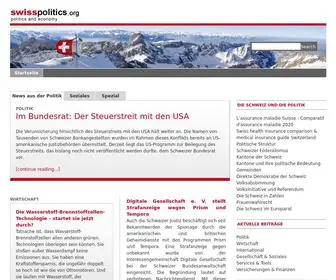 Swisspolitics.org(Portal für politische Kommunikation und Information) Screenshot