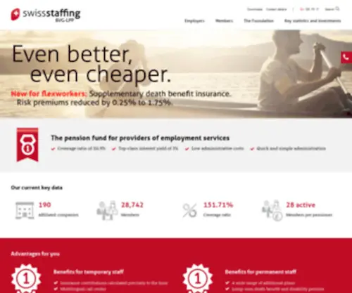 Swissstaffing-LPP.ch(Caisse de pension pour services du personnel) Screenshot