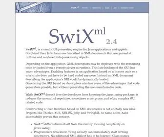 Swixml.org(Generate javax.swing at runtime based on XML descriptors) Screenshot