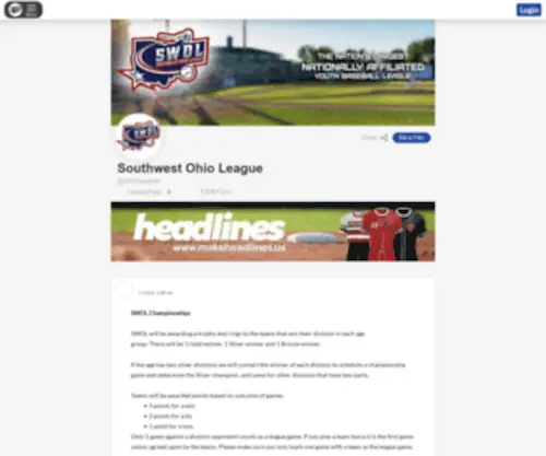 Swobaseball.com(Southwest Ohio League) Screenshot