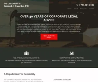 Swonkelaw.com(Houston Oil & Gas Attorney) Screenshot