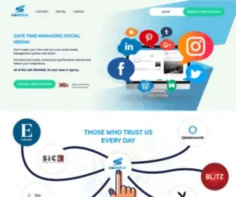 Swonkie.com(Save Time Managing Social Media) Screenshot