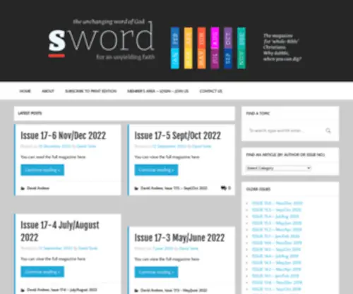 Swordmagazine.net(The unchanging word of God for an unyielding faith) Screenshot