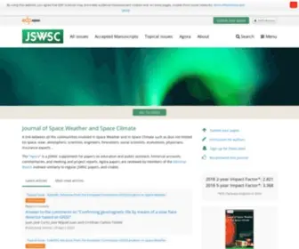 SWSC-Journal.org(Journal of Space Weather and Space Climate) Screenshot