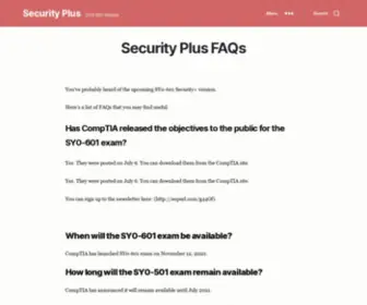 SY0-601.com(Security Plus FAQs) Screenshot