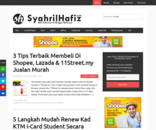 Syahrilhafiz.com(Malaysian Blogger) Screenshot