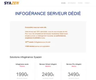 Syazen.com(Infogérance serveur dédié) Screenshot