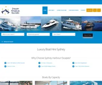 SYdneyharbourescapes.com.au(Luxury Boat Hire Sydney) Screenshot