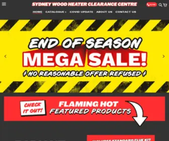 SYdneywoodheaters.com.au(AUSTRALIAN MADE & OWNED Sydney Gas Log Fires and Wood Heaters Clearance Centre) Screenshot