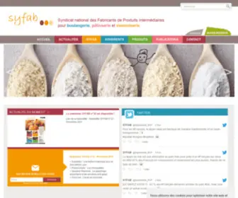 Syfab.fr(Syndicat national des Fabricants de Produits intermédiaires pour boulangerie) Screenshot