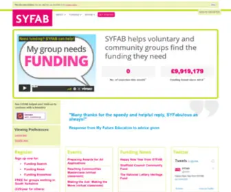 Syfab.org.uk(South Yorkshire Funding Advice Bureau) Screenshot