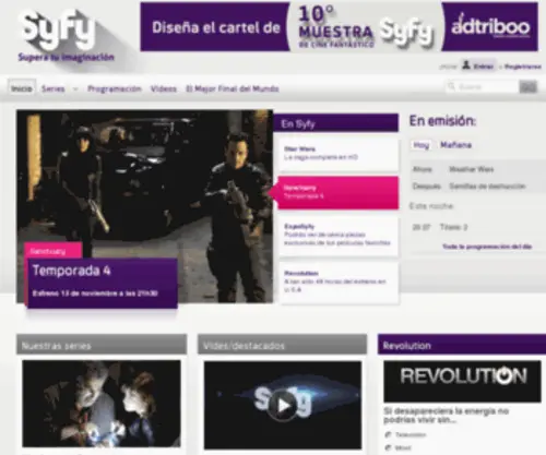 SYfyuniversal.es(Syfy) Screenshot