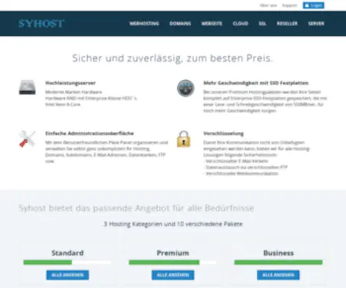 Syhost.net(Webhosting und Domain) Screenshot