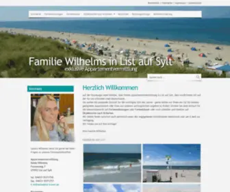 SYlter-Fewos.de(Appartementvermietung Wilhelms in List auf Sylt) Screenshot