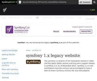 SYmfony.com(High Performance PHP Framework for Web Development) Screenshot