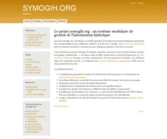 Symogih.org(Le projet : un système modulaire de gestion de l'information historique) Screenshot