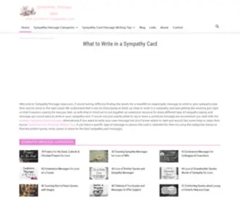 SYmpathymessageideas.com(What to Write in a Sympathy Card) Screenshot