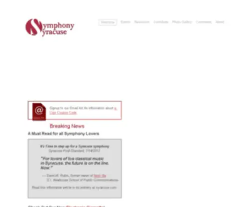 SYMphonysyracuse.org(symphonysyracuse) Screenshot