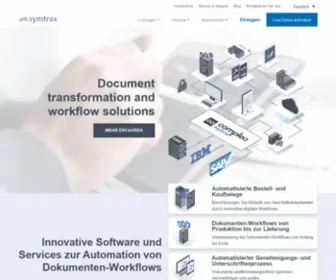 SYMtrax.de(Innovative software und services für digitale dokumente) Screenshot