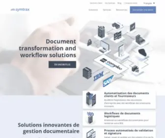 SYMtrax.fr(Document transformation and workflow solutions) Screenshot