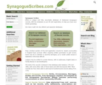Synagoguescribes.com(One-stop gateway to Anglo-Jewish community records) Screenshot