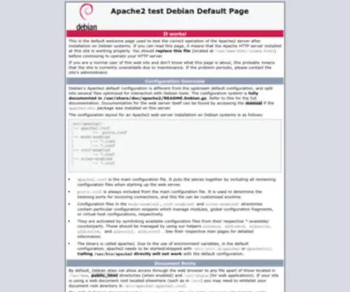 SYNChrone-Technologies.fr(Apache2 Debian Default Page) Screenshot