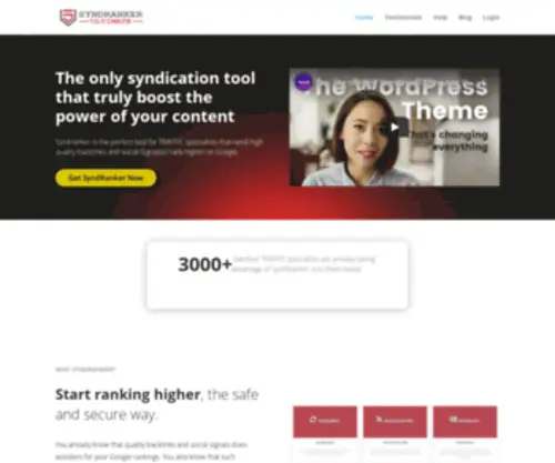 SYNdranker.com(The only syndication tool that truly boost the power of your content) Screenshot