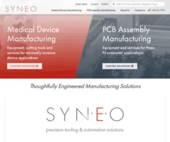Syneoco.com(SYNEO catheter manufacturing equipment) Screenshot
