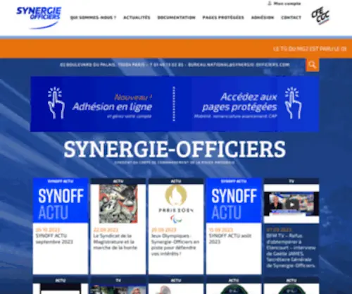 Synergie-Officiers.com(Syndicat du corps de commandement de la police nationale) Screenshot