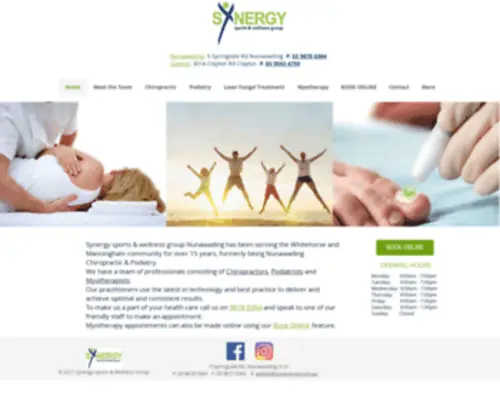 Synergysw.com.au(Synergy sports & wellness Nunawading) Screenshot