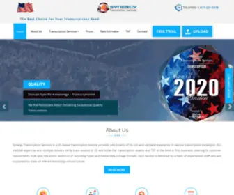Synergytranscriptionservices.net(US based Online Transcription Services) Screenshot